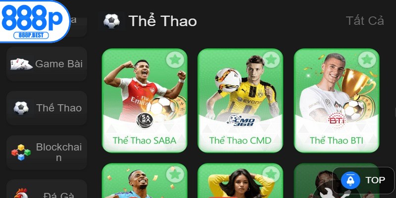 Sảnh game thể thao nổi bật với không gian sôi động cùng hàng trăm trận đấu 